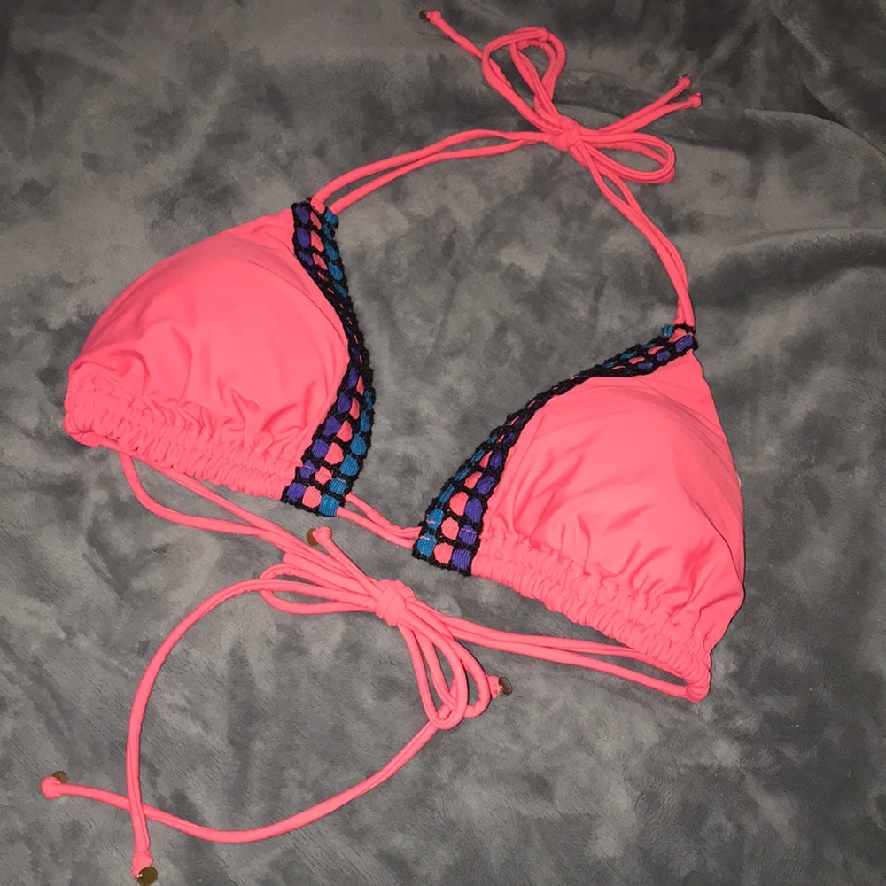 Cacique Pink Triangle String Bikini Top